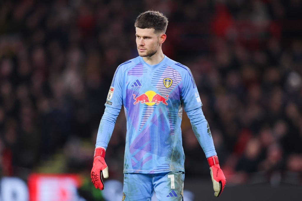 Illan Meslier during Sheffield United FC v Leeds United FC.