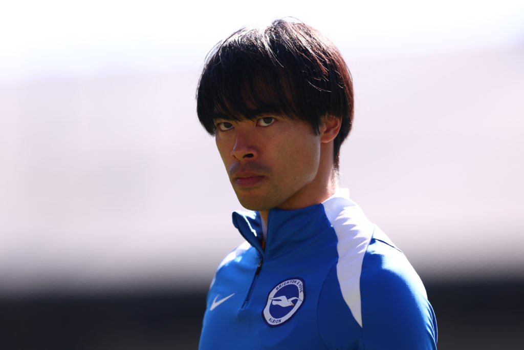 Kaoru Mitoma in Brighton training.