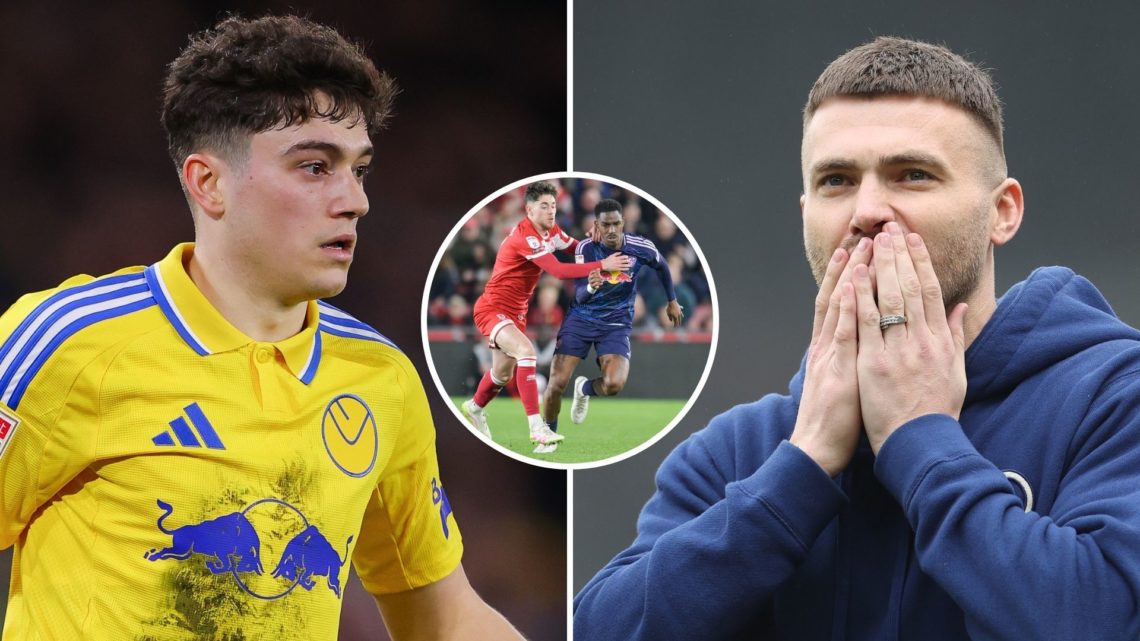 Left image, Daniel James of Leeds United during the Sky Bet Championship match between Sheffield United FC and Leeds United FC at Bramall Lane on F...