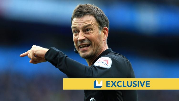 Image of Mark Clattenburg with a Leeds United News Exclusive Banner