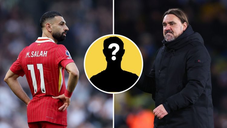 A split image of Mohamed Salah of Liverpool during the Premier League match between Fulham FC and Liverpool. Daniel Farke manager of Leeds United c...