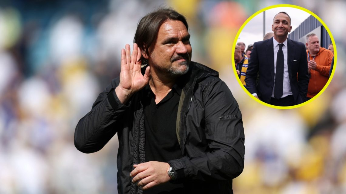 Leeds United manager Daniel Farke. Inset, Leeds United owner Paraag Marathe in 2025.