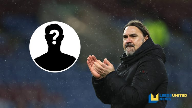 Leeds United manager Daniel Farke claps the fans. Inset a picture of a mystery player.