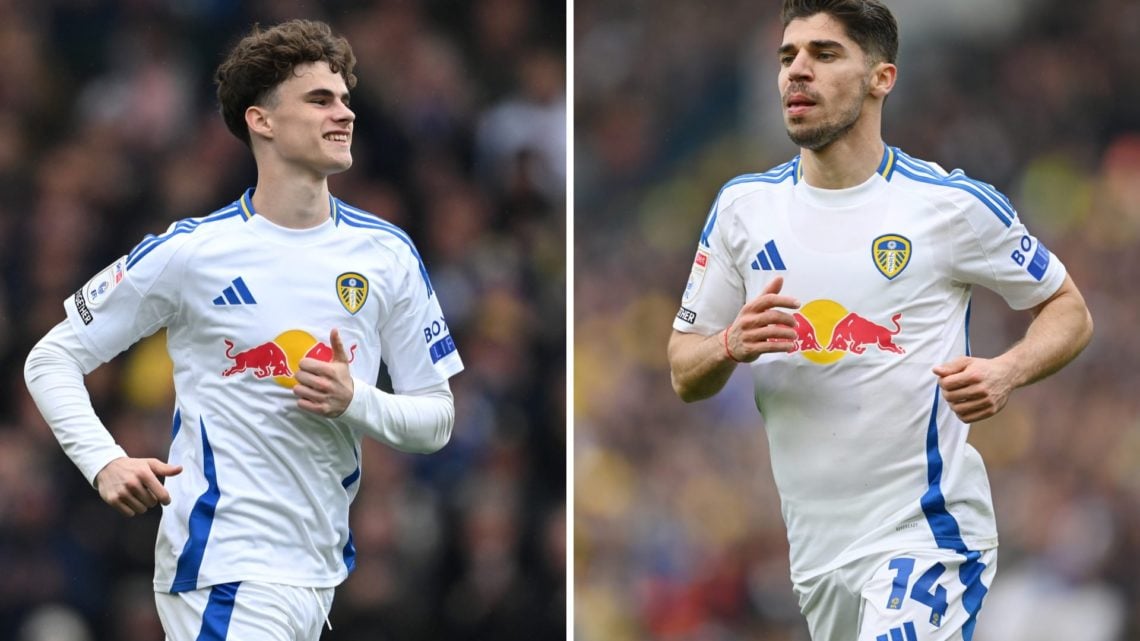 Harry Gray makes his Leeds United debut with Manor Solomon in action for The Whites.