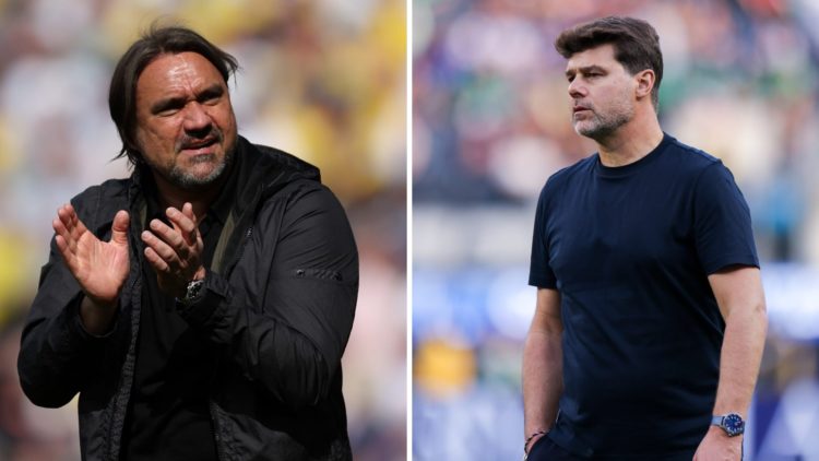 Split image showing Leeds United manager Daniel Farke and USA coach Mauricio Pochettino