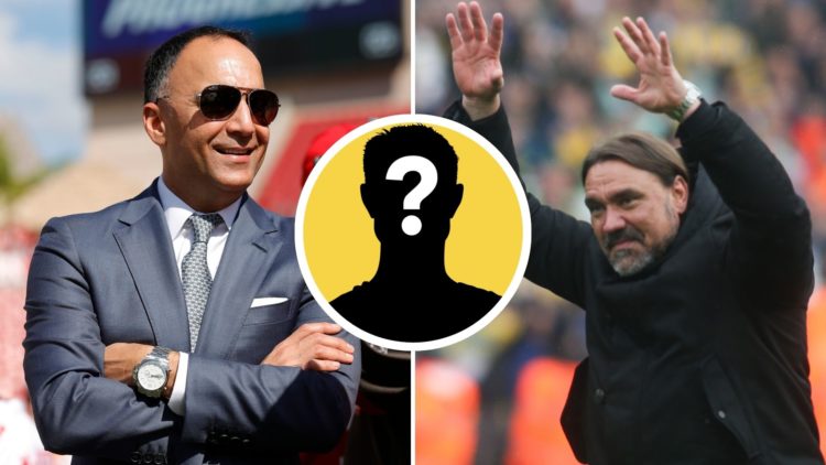 Split image: Leeds chairman Paraag Marathe wearing sunglasses and his arms crossed (L). Daniel Farke waving to Leeds United fans. Inset: Mystery fi...