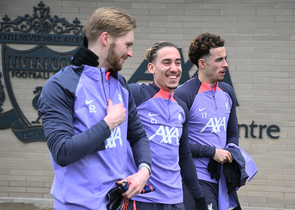 Konstantinos Tsimikas in Liverpool training.