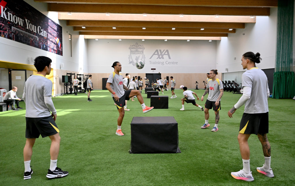 Konstantinos Tsimikas in Liverpool training.