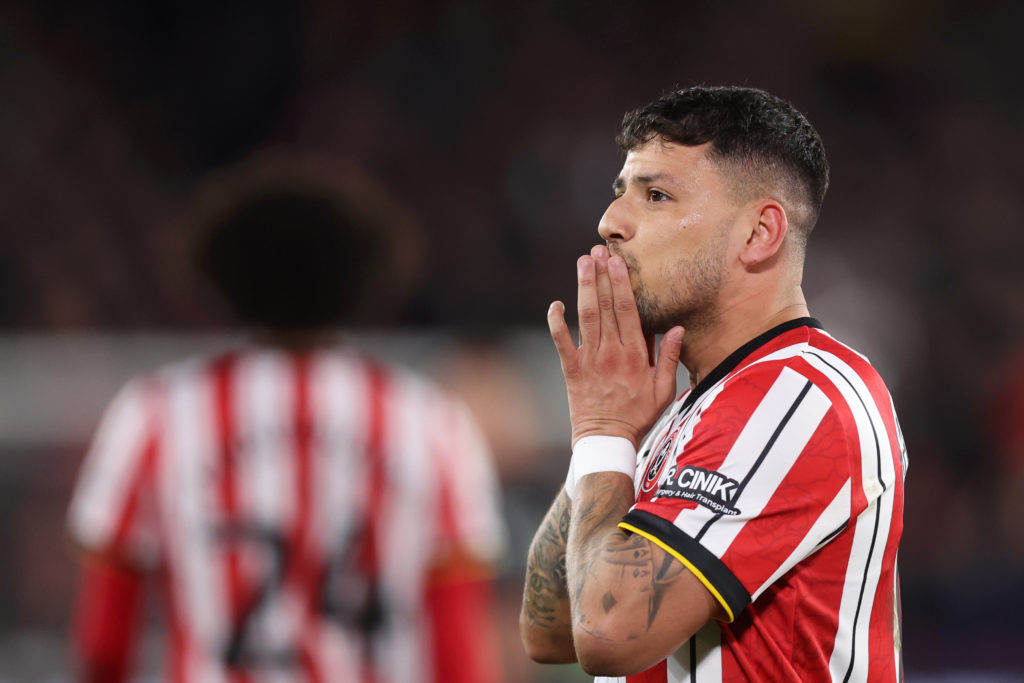 Gustavo Hamer in action for Sheffield United.