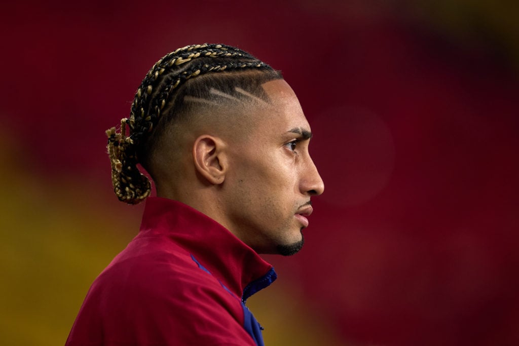 Raphinha ahead of Barcelona's Champions League clash against Inter Milan.