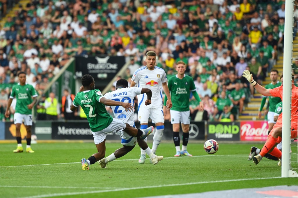 Willy Gnonto scores for Leeds United against Plymouth.