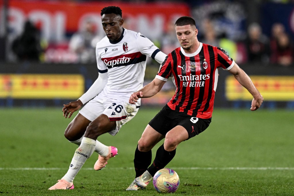 Jhon Lucumi in the Coppa Italia final.