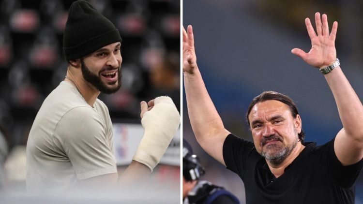 Larry Nance Jr on NBA duty and Daniel Farke during Leeds' promotion celebrations.