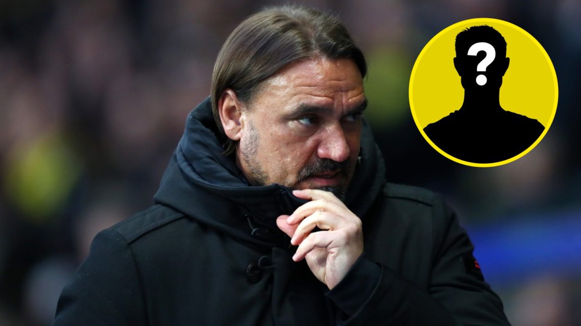 Leeds United manager Daniel Farke in 2025 and an inset of LUN's Mystery player icon.