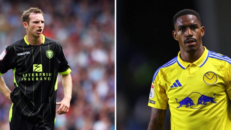 Aidy White during his Leeds playing days and Junior Firpo during an away game this season.