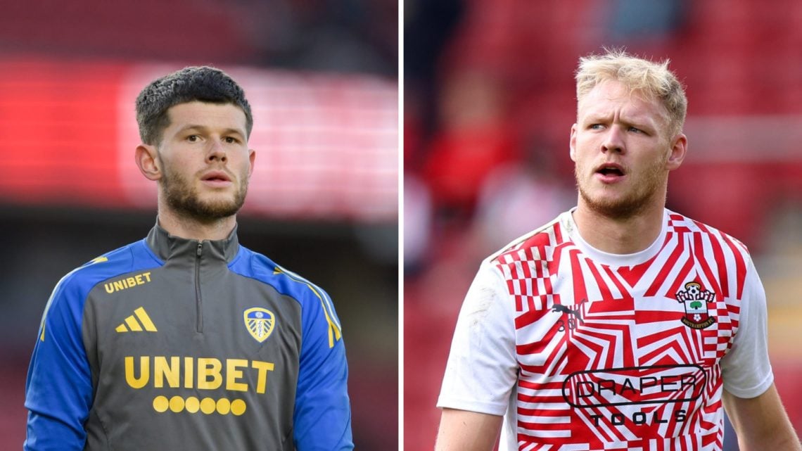 Illan Meslier ahead of a Leeds match and Aaron Ramsdale warming up for Southampton.