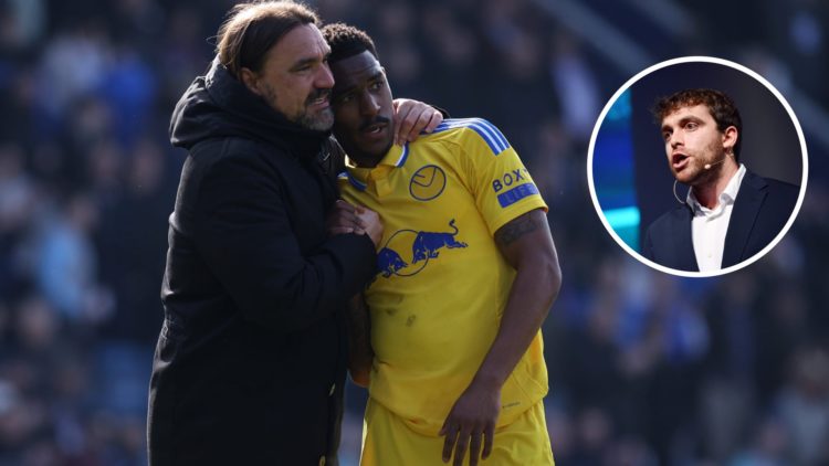 Daniel Farke embraces Leeds United left-back Junior Firpo with Fabrizio Romano inset