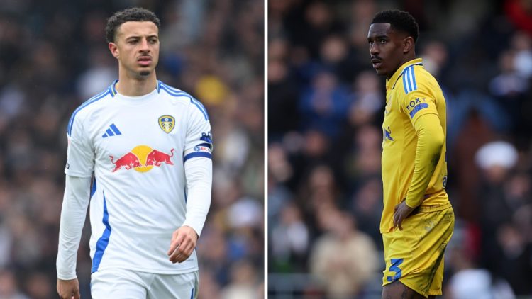 Split image of Leeds United captain Ethan Ampadu and Leeds defender Junior Firpo.