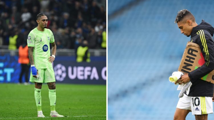 Raphinha in action for Barcelona on Tuesday night and after his last home game for Leeds.