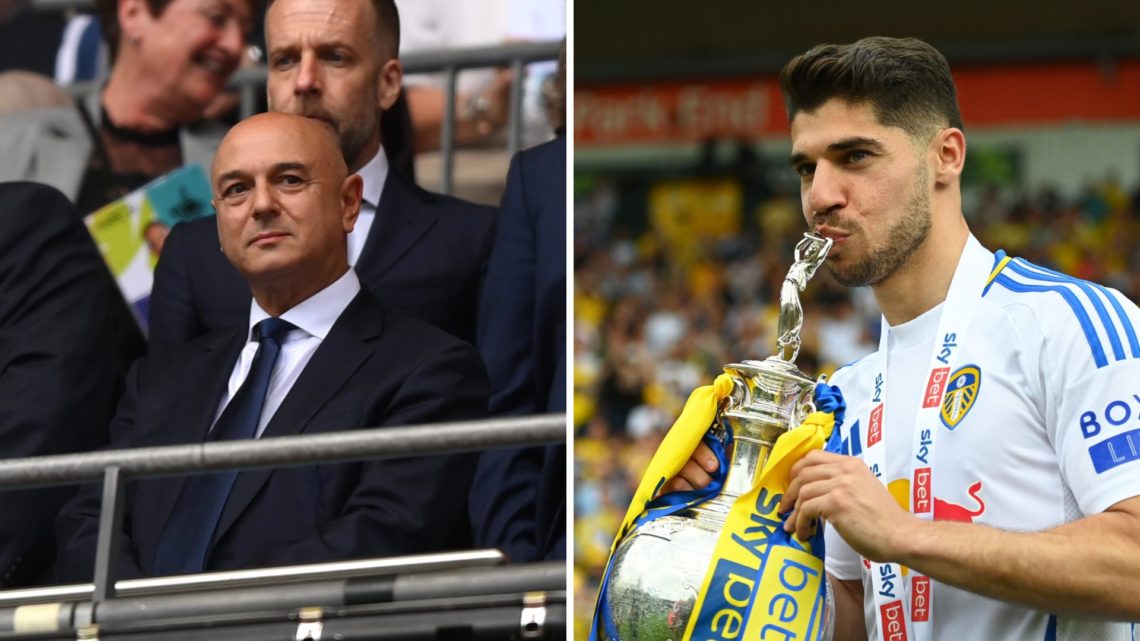Daniel Levy attends a Tottenham game and Manor Solomon with the Championship trophy.