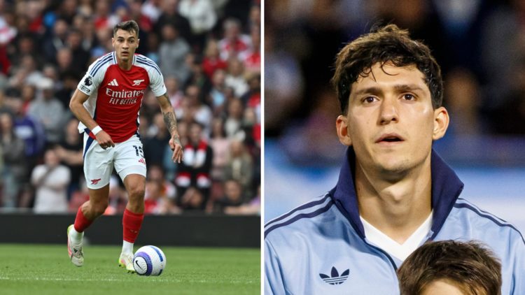 Jakub Kiwior in action for Arsenal as Leonardo Balerdi prepares to represent Argentina.