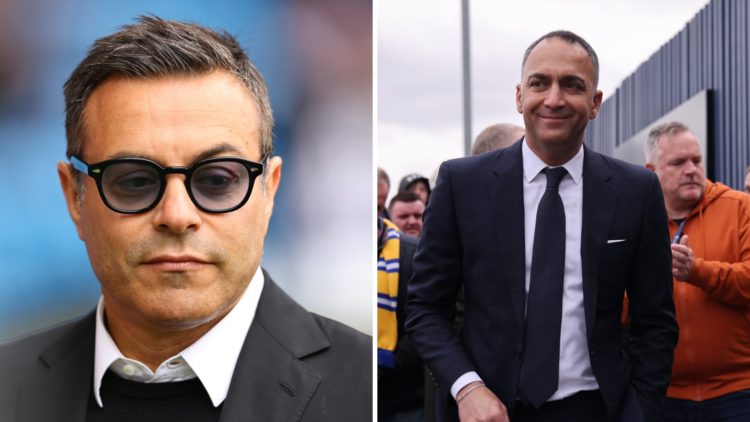 Andrea Radrizzani during his time at Leeds while Paraag Marathe attends a match.