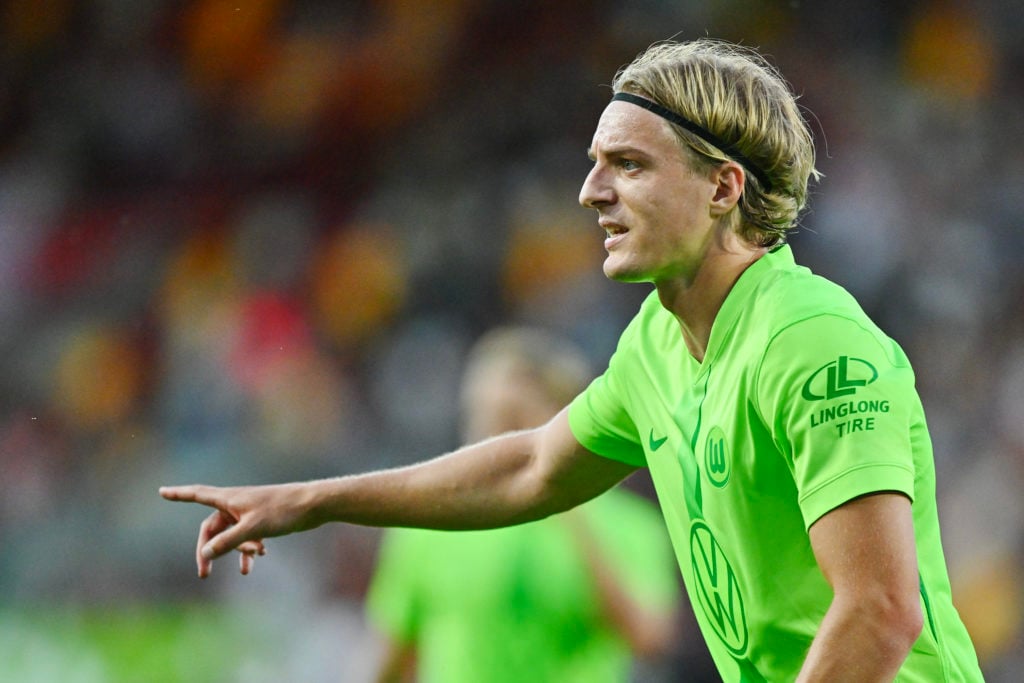 Sebastiaan Bornauw in action for VfL Wolfsburg vs Brentford in friendly.
