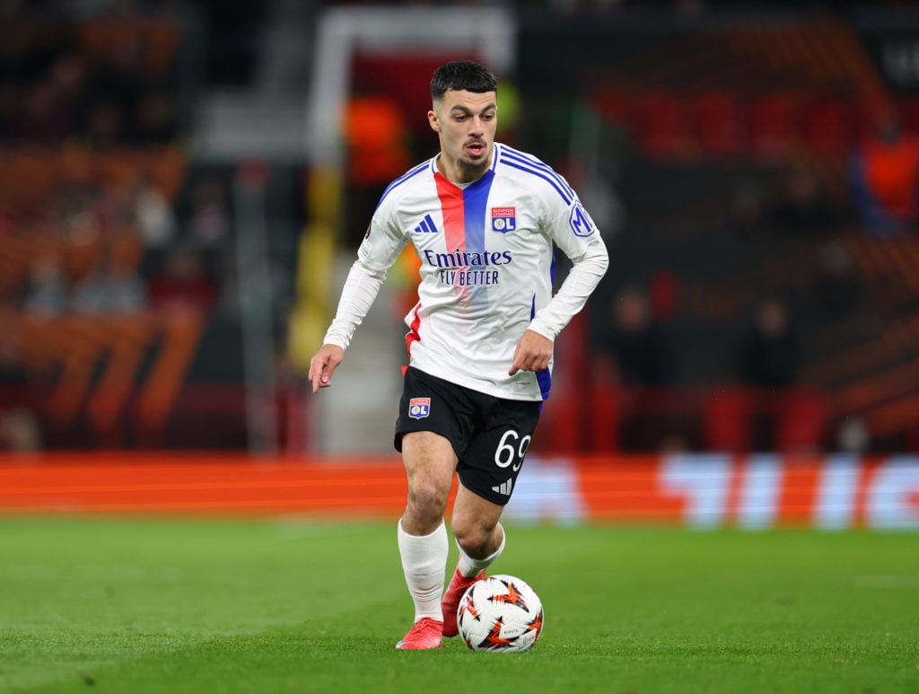 Georges Mikautadze during Manchester United v Olympique Lyonnais in the Europa League.