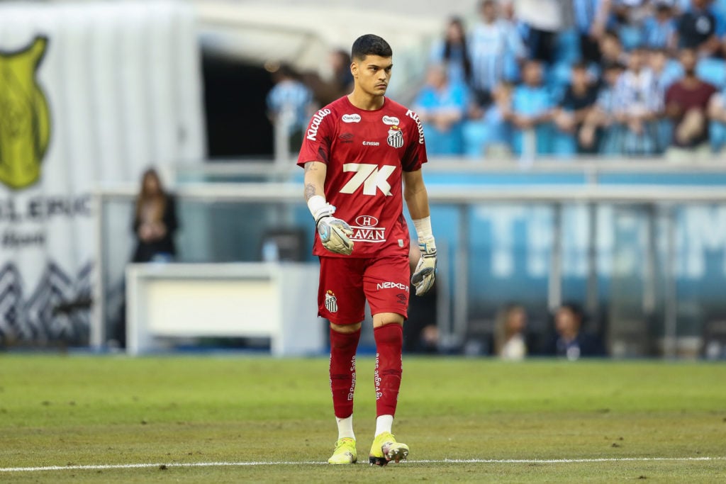 Gabriel Brazao in action for Santos.
