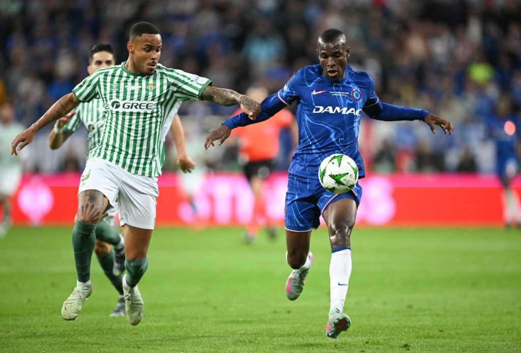 Natan in action for Real Betis in the Conference League final.
