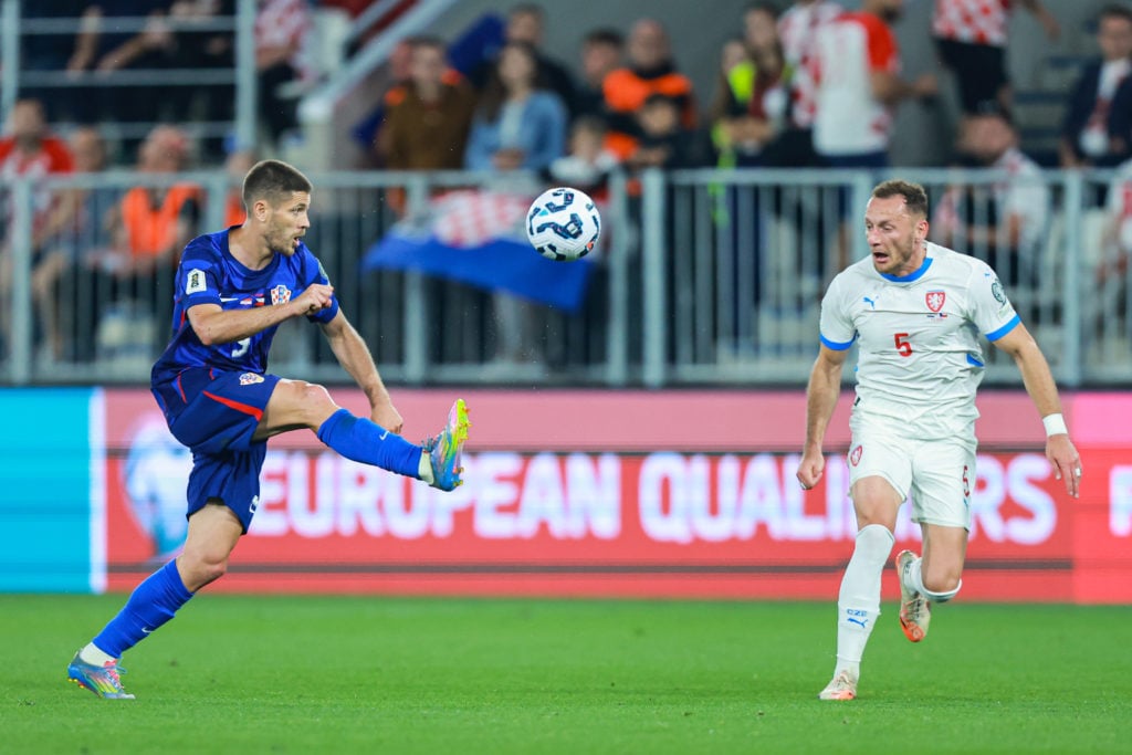 Vladimir Coufal in action against Croatia for Czechia.