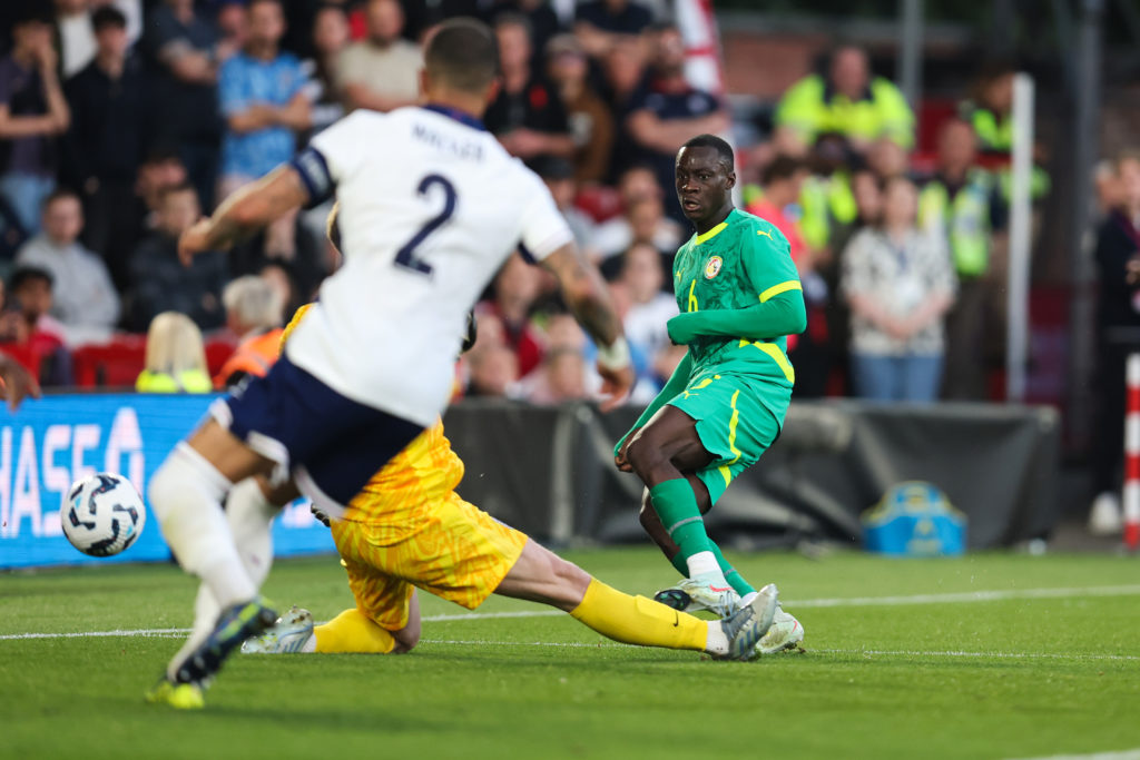 Habib Diarra scores in England vs Senegal.