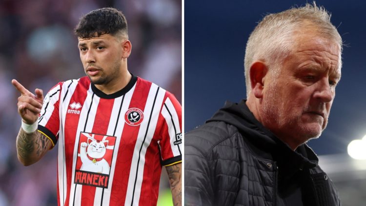 Split image of Gustavo Hamer playing for Sheffield United in 2025 and Sheffield United boss Chris Wilder.
