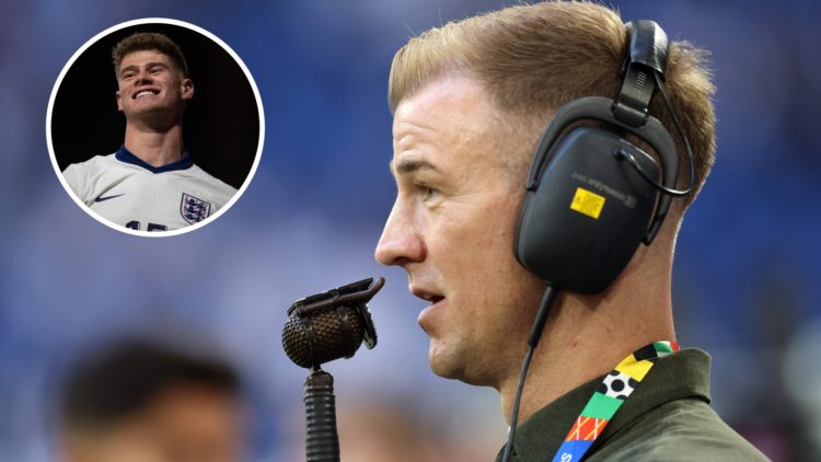 Former England goalkeeper Joe Hart as a pundit. Inset, former Leeds United player Charlie Cresswell.