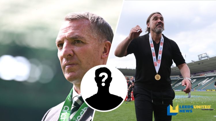 Brendan Rodgers looks on as Celtic manager and Daniel Farke during last season's promotion celebrations.