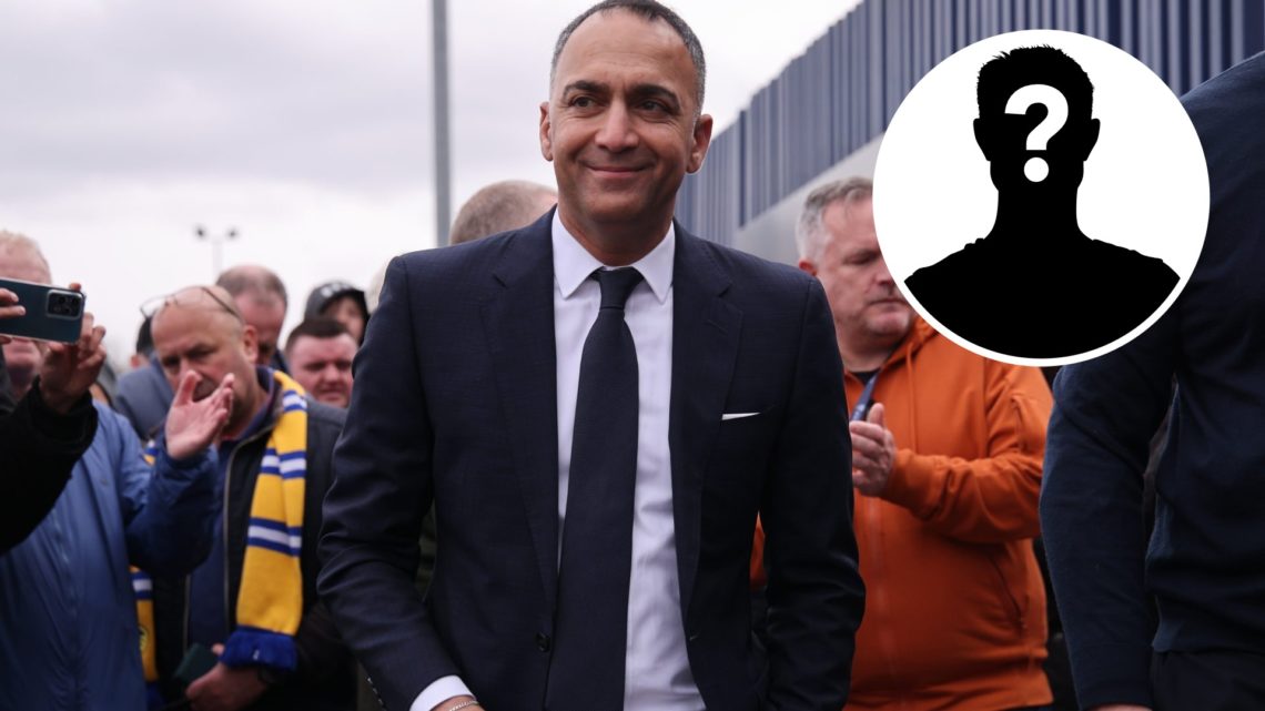 Leeds United owner Paraag Marathe walking outside Elland Road. Inset, LUN Mystery Player Icon.