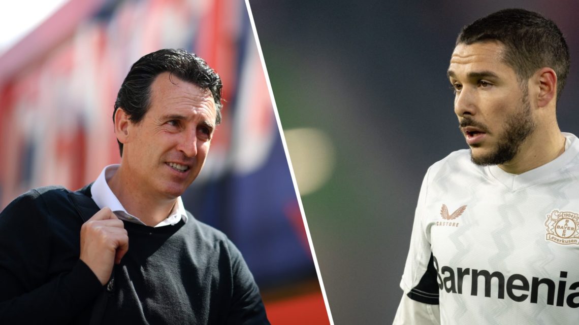 Unai Emery attends an Aston Villa match and Emi Buendia in action for Bayer Leverkusen.