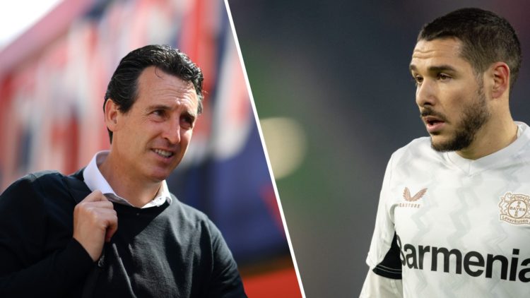 Unai Emery attends an Aston Villa match and Emi Buendia in action for Bayer Leverkusen.
