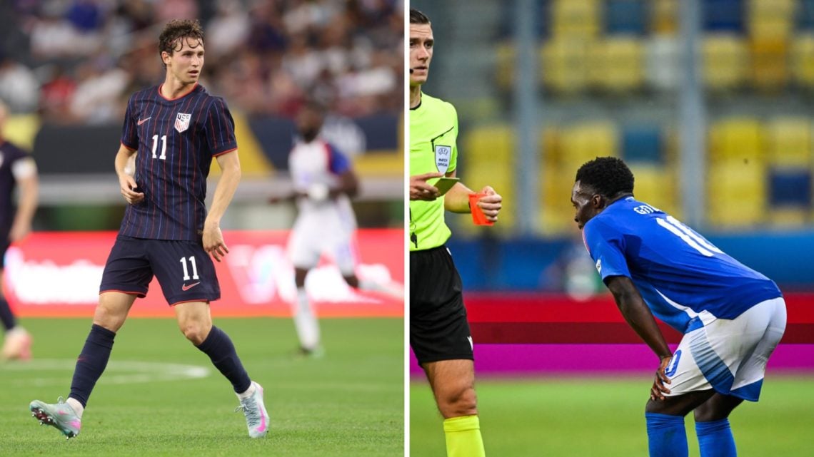 Willy Gnonto is sent off for Italy U21's and Brenden Aaronson in action for USMNT.