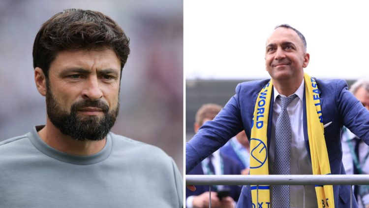 New Rangers boss Russell Martin while at Southampton and Leeds chairman Paraag Marathe.