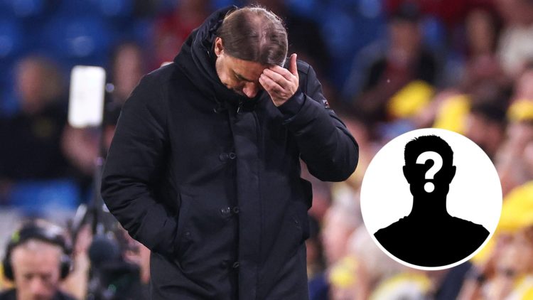 Daniel Farke ponders his next move during a Leeds United match.