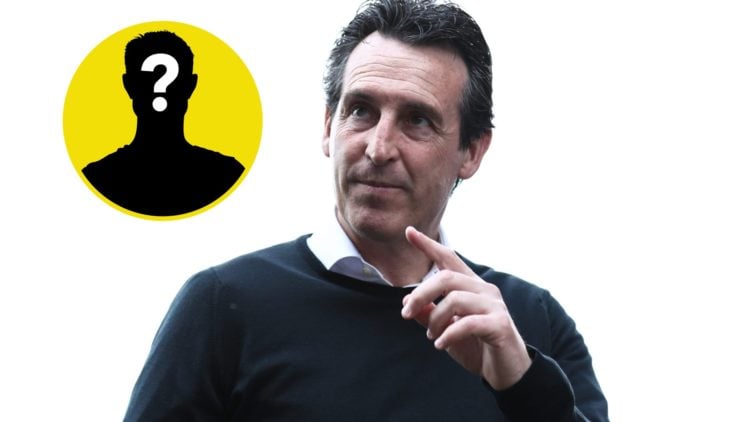 Unai Emery during Aston Villa vs Crystal Palace in 2025. Inset, LUN Mystery Player.