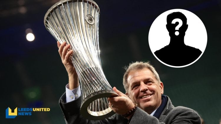 Todd Boehly holds aloft the Europa Conference League trophy after Chelsea's win over Real Betis.
