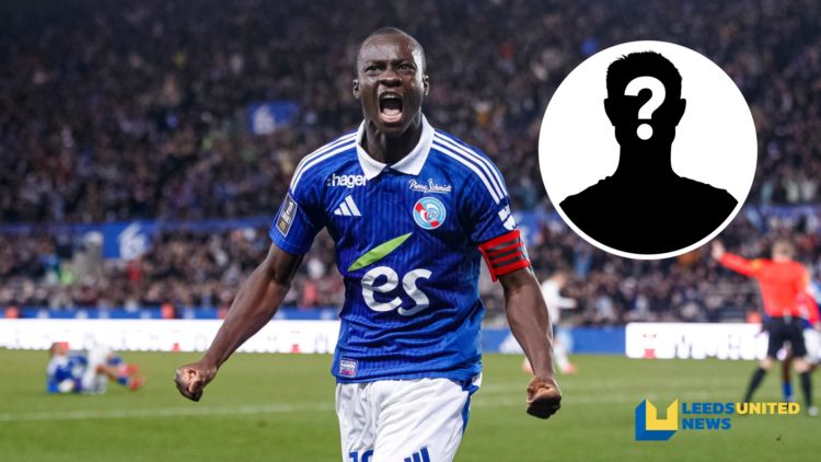 Habib Diarra scores for Strasbourg during a Ligue 1 match.