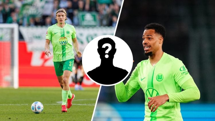Lukas Nmecha and Sebastiaan Bornuaw playing for Wolfsburg during 2024-25.