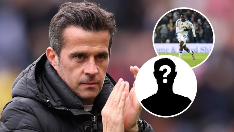 Fulham manager Marco Silva. Inset, Josuha Guilavogui playing for Leeds United in 2025. Inset, LUN Mystery Player.