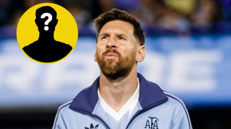 Lionel Messi before playing for Argentina in 2024. Inset, LUN Mystery Player Icon.