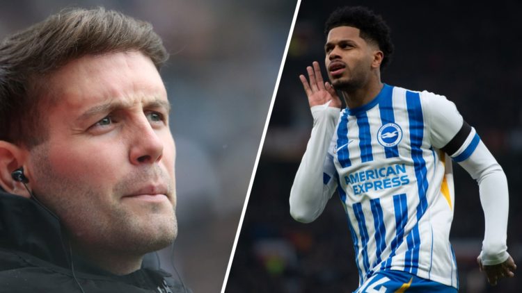 Split image of Brighton manager Fabian Hurzeler and Brighton player Georginio Rutter.