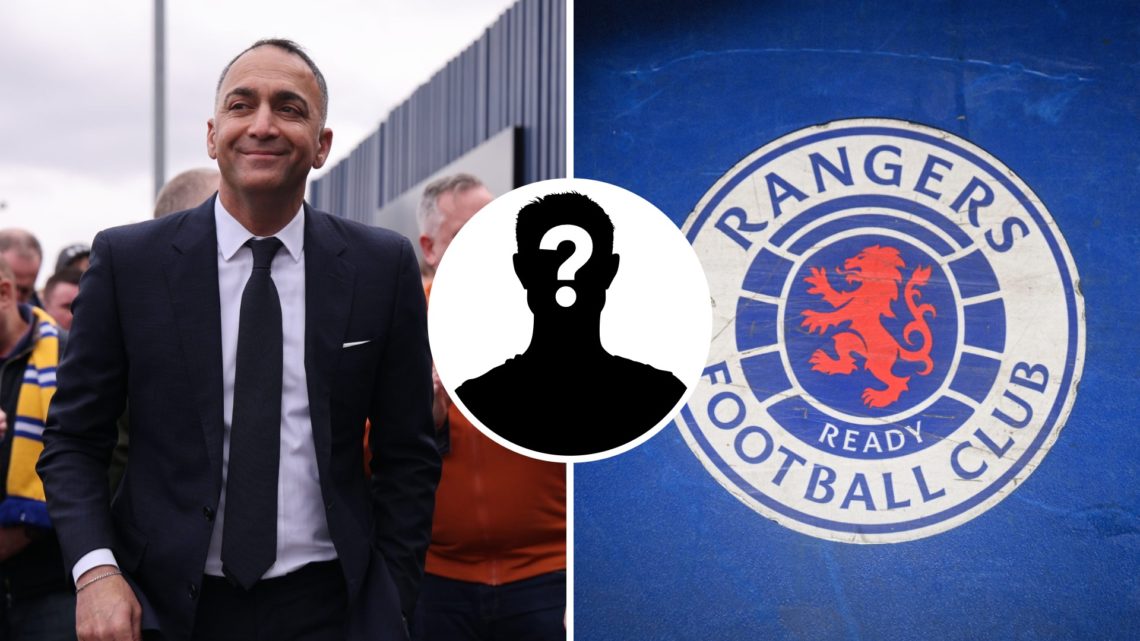 Split image of Leeds United chairman Paraag Marathe and the Rangers badge. Inset, LUN Mystery Player.