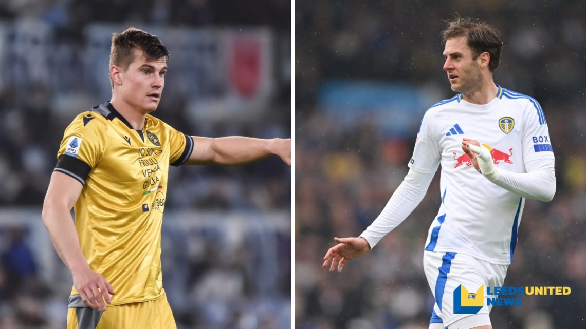 Jaka Bijol in action for Udinese and Joe Rodon while playing for Leeds.